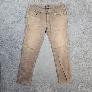 Brixton Reserve Pant Men's 33x32 Brown Cotton Elastane Straight Fit Casual